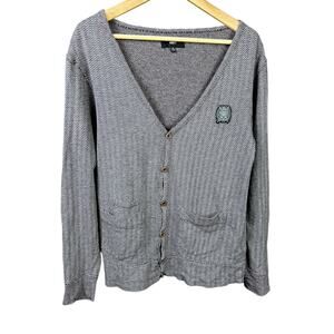 Obey Gray Button-Up Sweater